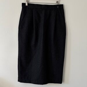 Elegant Vintage Women's Wool Midi Skirt